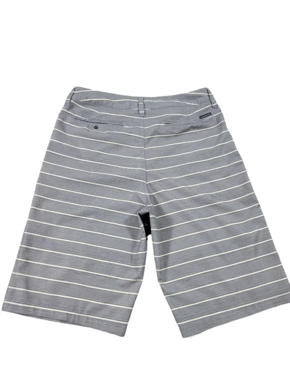 Quiksilver Amphibian Shorts Mens 29 Gray Beige Striped Board Surf Skate Swim